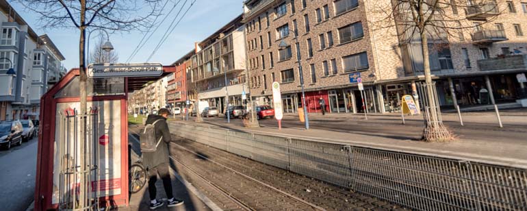 Der Geschwister-Scholl-Platz im Freiburger Rieselfeld